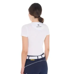 Equestro Women's Cannes Cotton T-Shirt With Rhinestones