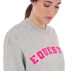 Equestro Women's Crewneck Sweatshirt With Sponge Lettering