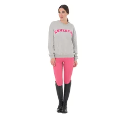 Equestro Women's Crewneck Sweatshirt With Sponge Lettering