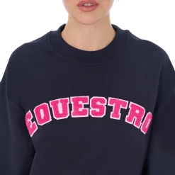 Equestro Women's Crewneck Sweatshirt With Sponge Lettering