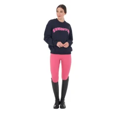Equestro Women's Crewneck Sweatshirt With Sponge Lettering