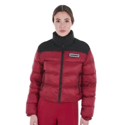 Equestro Women's Cropped Down Jacket Stretch Fabric