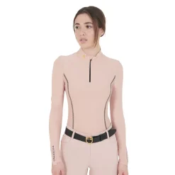 Equestro Women's Long-Sleeved Training Technical Polo Shirt