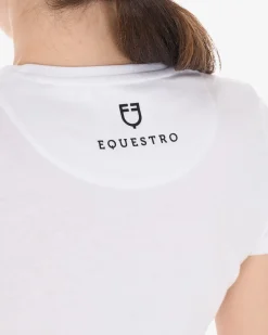 Equestro Women's Monaco Cotton T-Shirt With Rhinestones