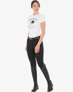 Equestro Women's Monaco Cotton T-Shirt With Rhinestones