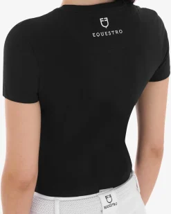 Equestro Women's Monaco Cotton T-Shirt With Rhinestones