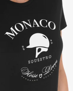 Equestro Women's Monaco Cotton T-Shirt With Rhinestones