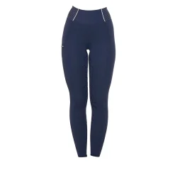 Equestro Women's Slim Fit High-Waisted Leggings with Rhinestones