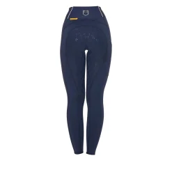 Equestro Women's Slim Fit High-Waisted Leggings with Rhinestones