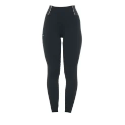 Equestro Women's Slim Fit High-Waisted Leggings with Rhinestones