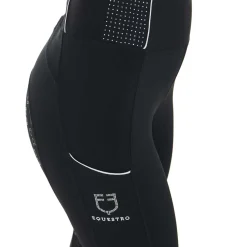 Equestro Women's Slim Fit High-Waisted Leggings with Rhinestones