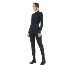 Equestro Women's Slim Fit High-Waisted Leggings with Rhinestones