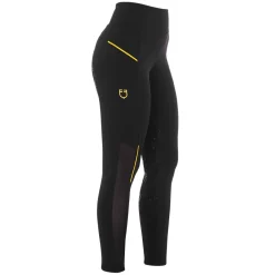 Equestro Women's Slim Fit Leggings with Micro Mesh Inserts