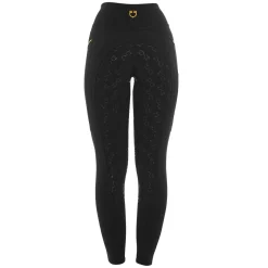 Equestro Women's Slim Fit Leggings with Micro Mesh Inserts