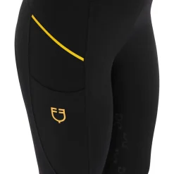 Equestro Women's Slim Fit Leggings with Micro Mesh Inserts