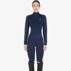 Equestro Women's Slim Fit Long Sleeve Base Layer