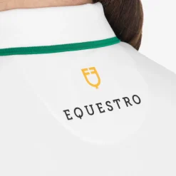 Equestro Women's Slim Fit Training Polo Shirt With Zip And Chest Logo