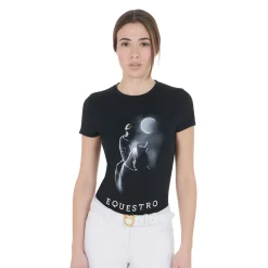 Equestro Women's Slim Fit T-Shirt Moonlight Print
