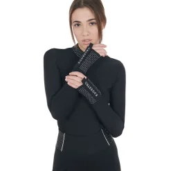Equestro Women's Technical Training Polo Shirt with Rhinestone Details
