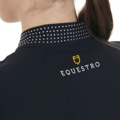 Equestro Women's Technical Training Polo Shirt with Rhinestone Details