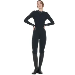 Equestro Women's Technical Training Polo Shirt with Rhinestone Details