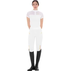 Equestro Women's Training Polo Shirt With Mesh Inserts