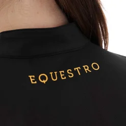 Equestro Women's Training Polo Shirt With Mesh Inserts