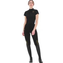 Equestro Women's Training Polo Shirt With Mesh Inserts