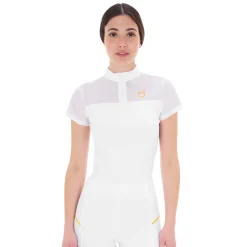 Equestro Women's Training Polo Shirt With Mesh Inserts