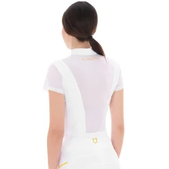 Equestro Women's Training Polo Shirt With Mesh Inserts