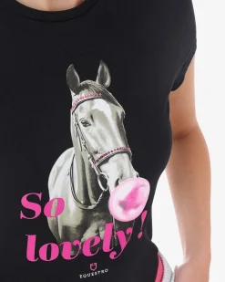 Equestro Women's T-Shirt with So Lovely Print