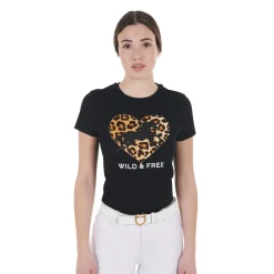 Equestro Women's Wild & Free Slim Fit Cotton T-Shirt