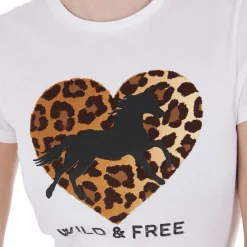 Equestro Women's Wild & Free Slim Fit Cotton T-Shirt