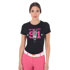 Equestro Women's Wild Life Printed Cotton T-Shirt
