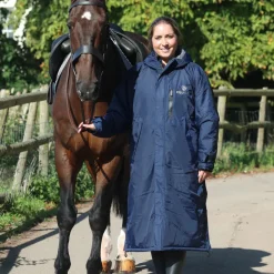 EQUIDRY Women's Thick Fleece Evolution Fixed Hood - Navy/Blue