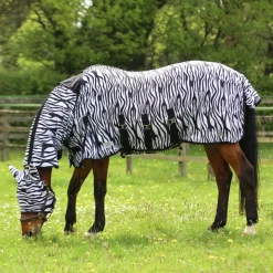 GS Equestrian Zebra Print Combo Neck Fly Rug