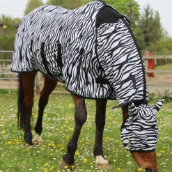 GS Equestrian Zebra Print Combo Neck Fly Rug