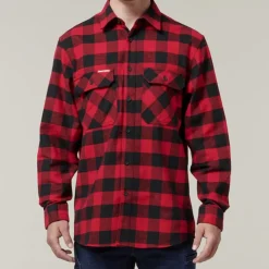 Hard Yakka Men Long Sleeve Check Flannel Shirt