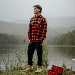 Hard Yakka Men Long Sleeve Check Flannel Shirt