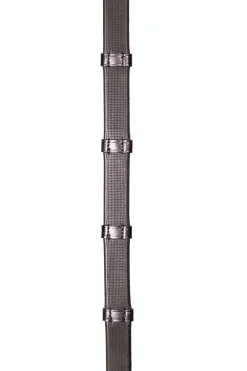 Henry James Smooth Eventer Hybrid Rubber Reins With Leather Stoppers