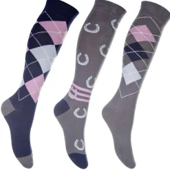 HKM Riding Socks -Cardiff- Set of 3