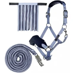 HKM Head Collar & Lead Rope with Panic Hook & Fly Fringe