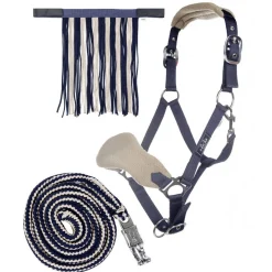 HKM Head Collar & Lead Rope with Panic Hook & Fly Fringe