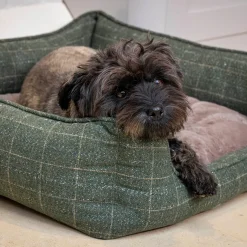 House of Paws Moss Tweed Rectangle Bed