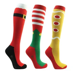 Hy Equestrian Festive Feet Christmas Socks Pack of 3