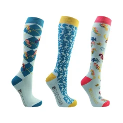 Hy Equestrian Shanti Seahorse Socks Pack of 3