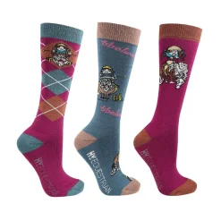 Hy Equestrian Thelwell Collection Pony Friends Socks - Pack of 3