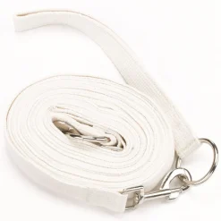 Hy Draw Reins with Clips - White - 13'