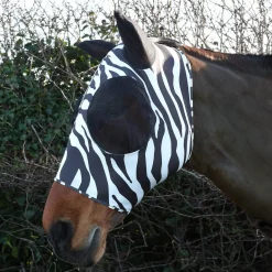 Hy Equestrian Lycra Zebra Print Fly Mask