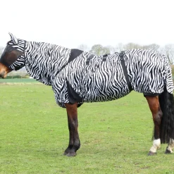 Hy Equestrian Sweet Itch Zebra Fly Mask